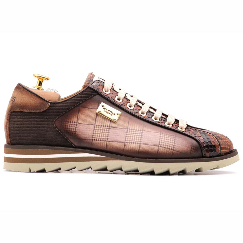 Harris Firenze 1913 Genuine Python & Tweed Sneaker Brown