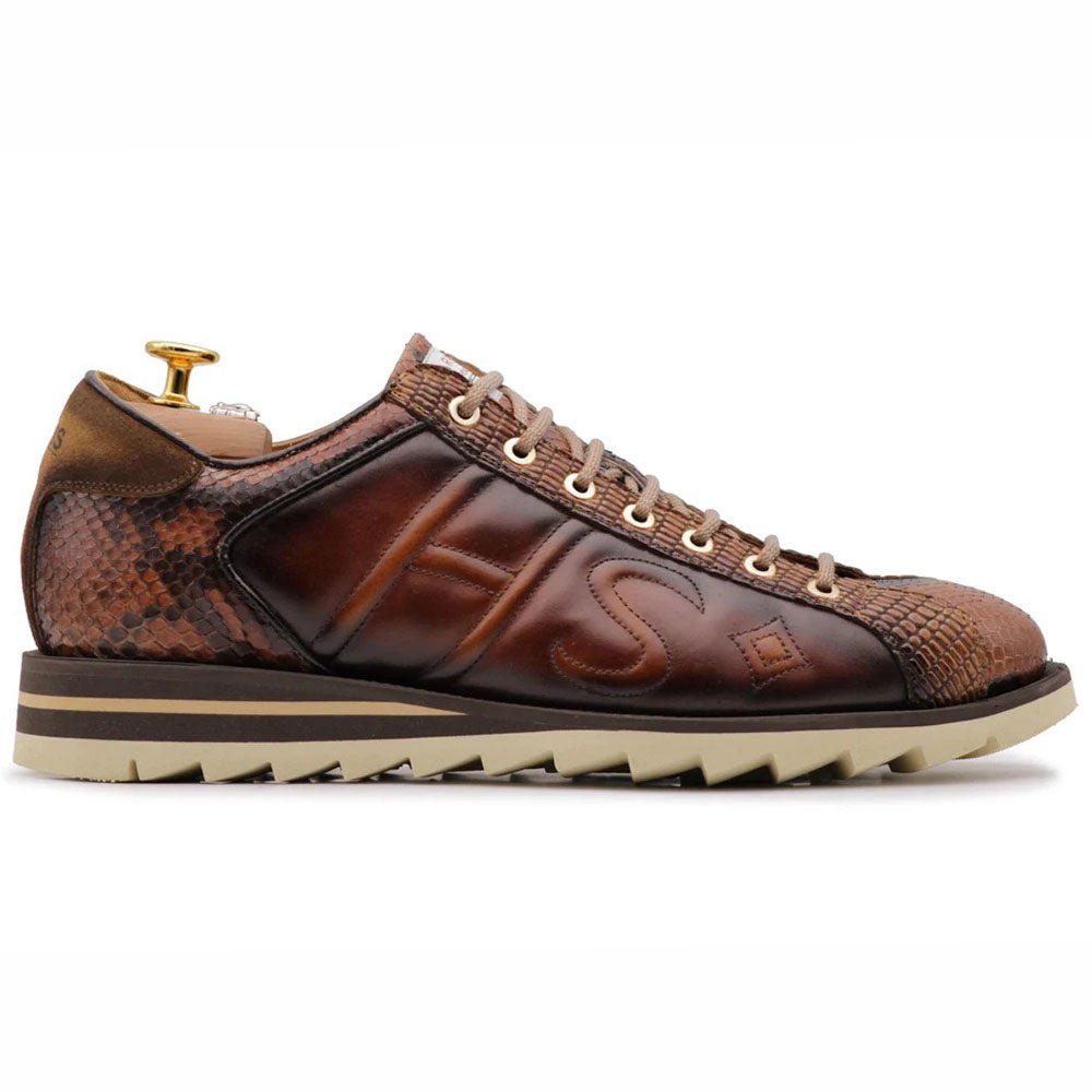 Harris Firenze 1913 Genuine Python & Leather Sneaker Brown