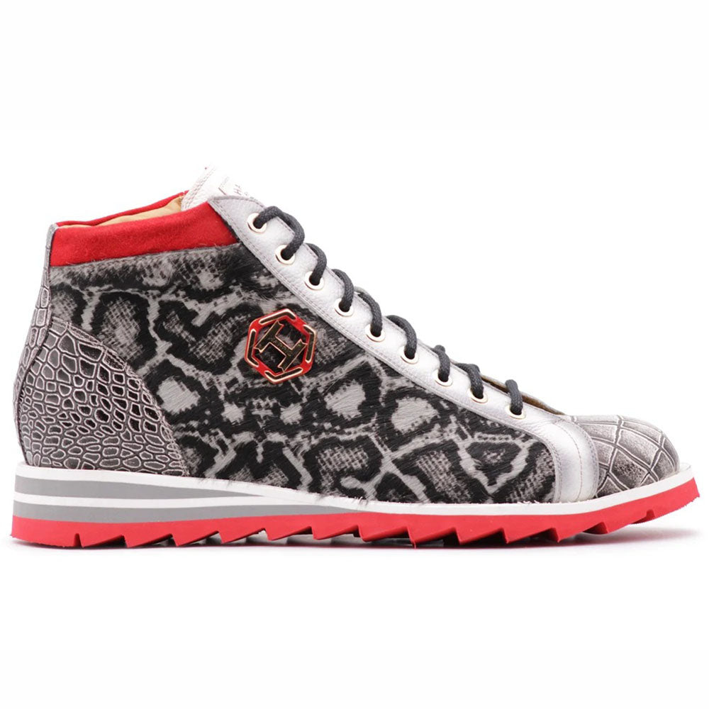 Harris Firenze 1913 Cavillino Embossed Crocodile & Moose Effect Ankle Boot Grey