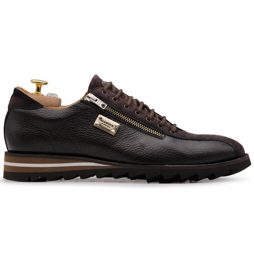 Harris Firenze 1913 Elk Effect Leather & Suede Sneaker Dark Brown