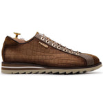 View product image 1: Harris Firenze 1913 Crocodile Effect Suede Sneaker Tobacco