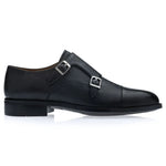 View product image 1: Moreschi Phoenix Grain Leather Double Monk Strap Black