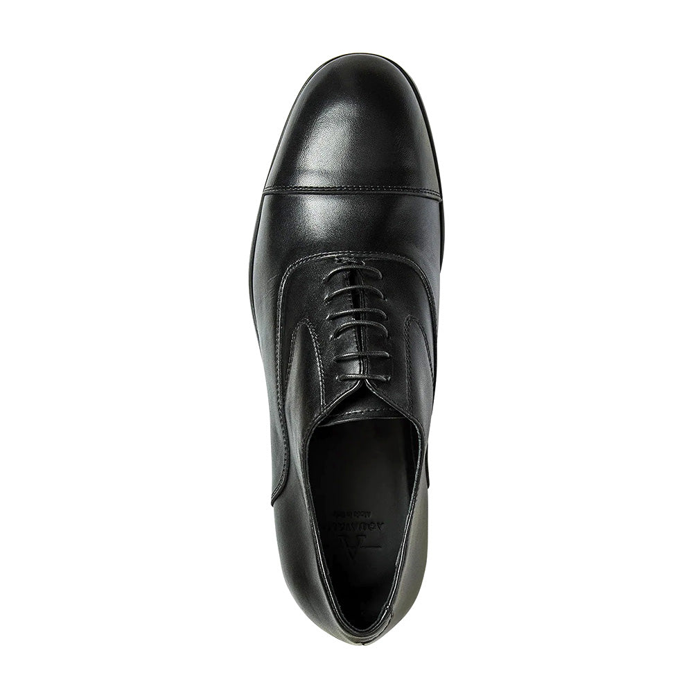 Aquatalia Centro Calfskin Leather Cap Toe Oxford Black
