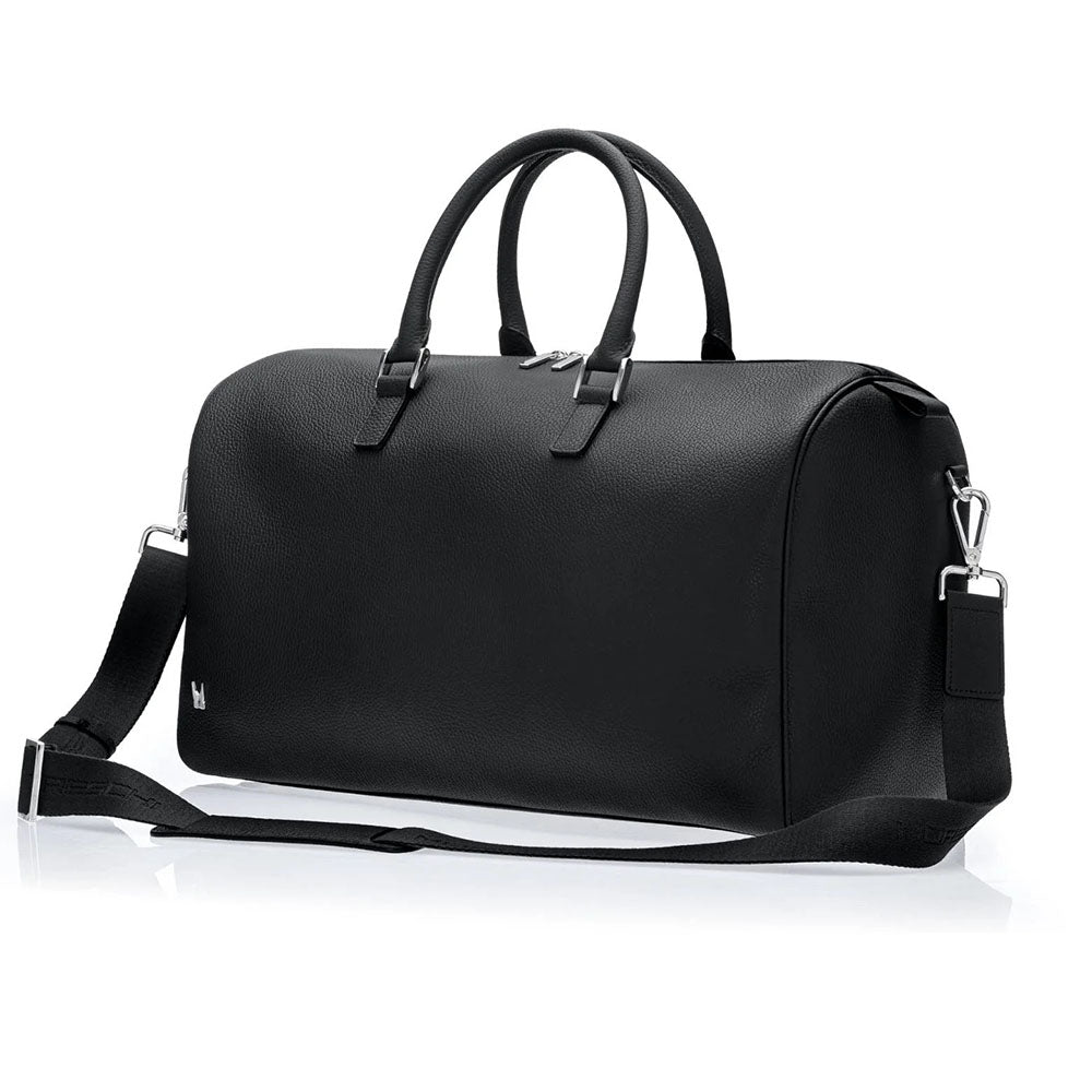 Moreschi Boston Pebble Grain Leather Duffle Bag Black