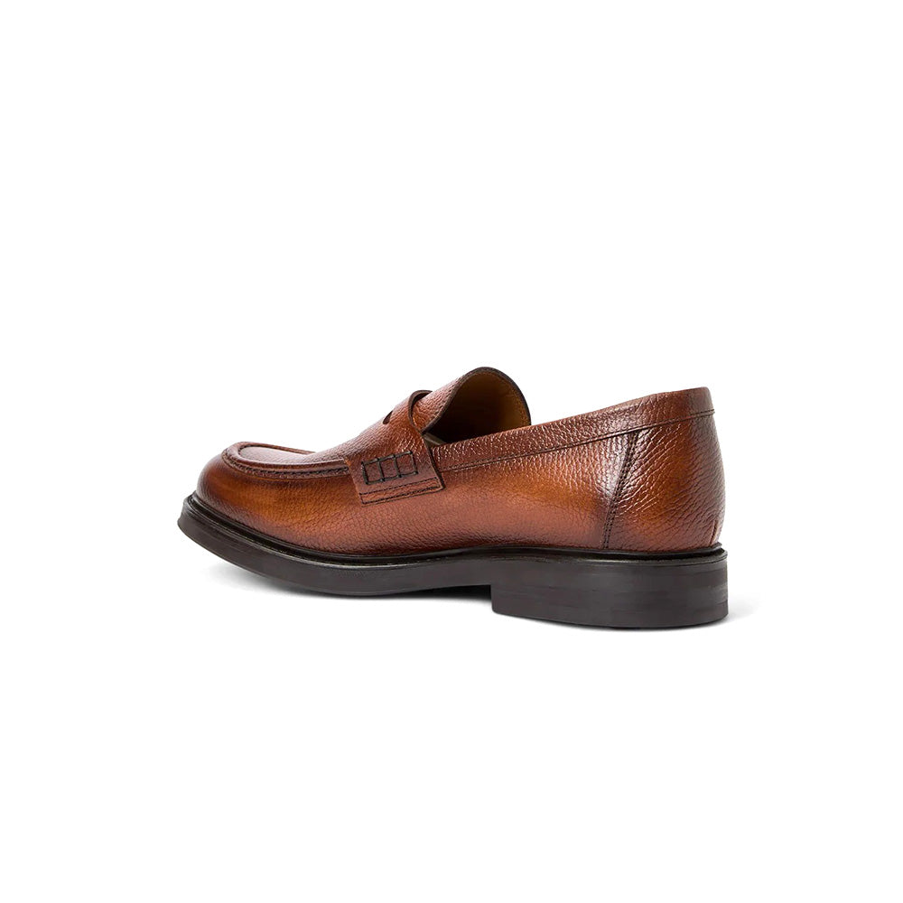 Aquatalia Bergamo Tumbled Leather Penny Loafer Cognac