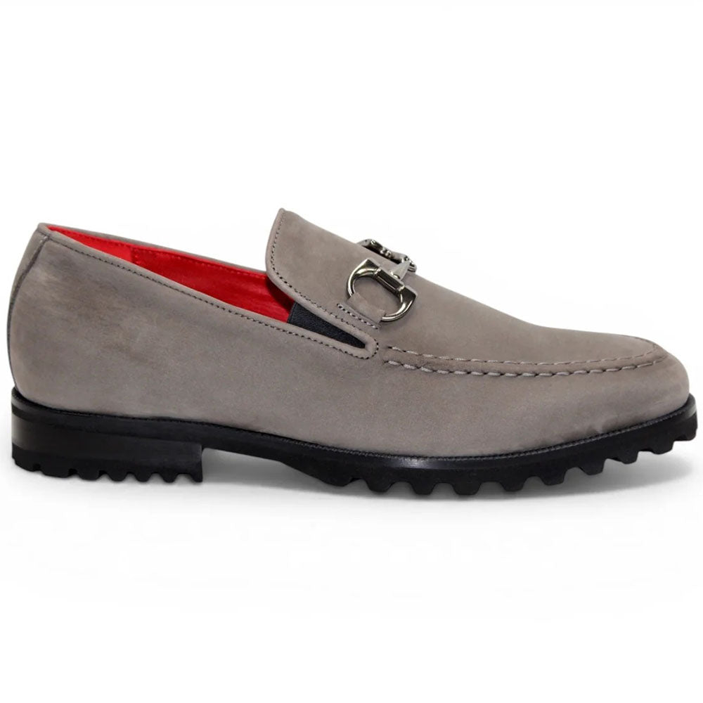 Emilio Franco EF363 Nubuck Bit Loafer Gray