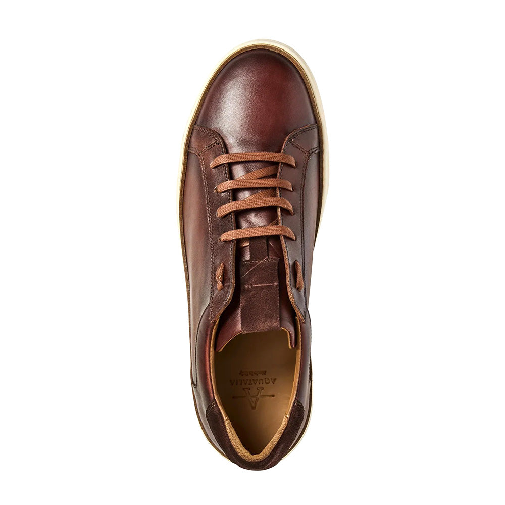Aquatalia Brivio Leather Sneaker Brown