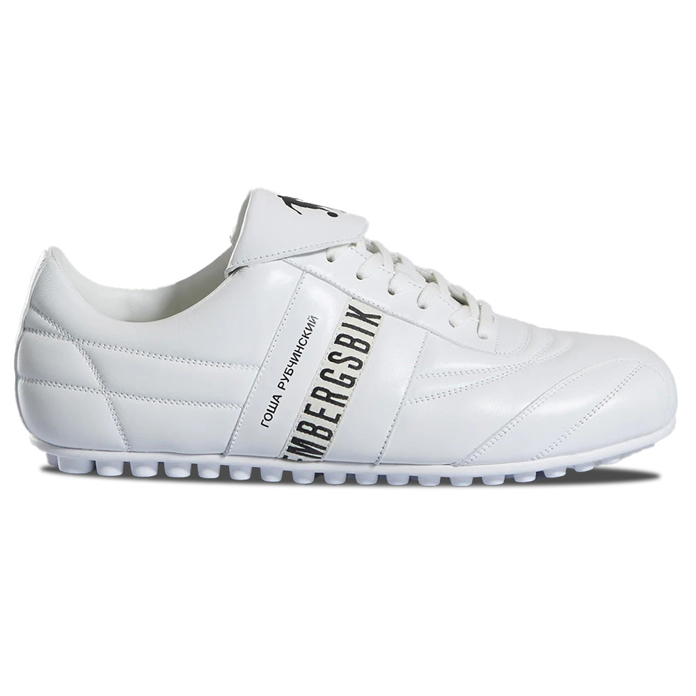 Bikkembergs Logo Stripe Nappa Leather Sneaker White