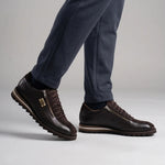 View product image 2: Harris Firenze 1913 Elk Effect Leather & Suede Sneaker Dark Brown