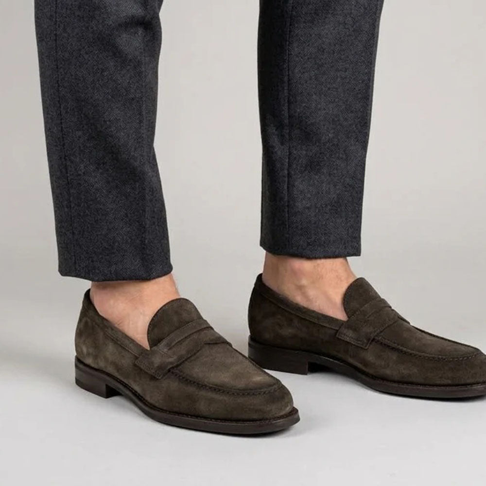 Harris Firenze 1913 Terni Suede Penny Moccasin Green