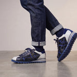 View product image 2: Harris Firenze 1913 Genuine Python & Crocodile Effect Sneakers Blue / Black / White