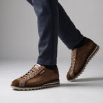 View product image 2: Harris Firenze 1913 Crocodile Effect Suede Sneaker Tobacco