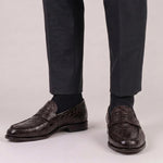 View product image 2: Harris Firenze 1913 Hand-Painted Genuine Alligator Moccasin Dark Brown