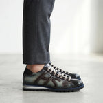 View product image 2: Harris Firenze 1913 Hand-Painted Crocodile Embossed Leather Sneakers Navy