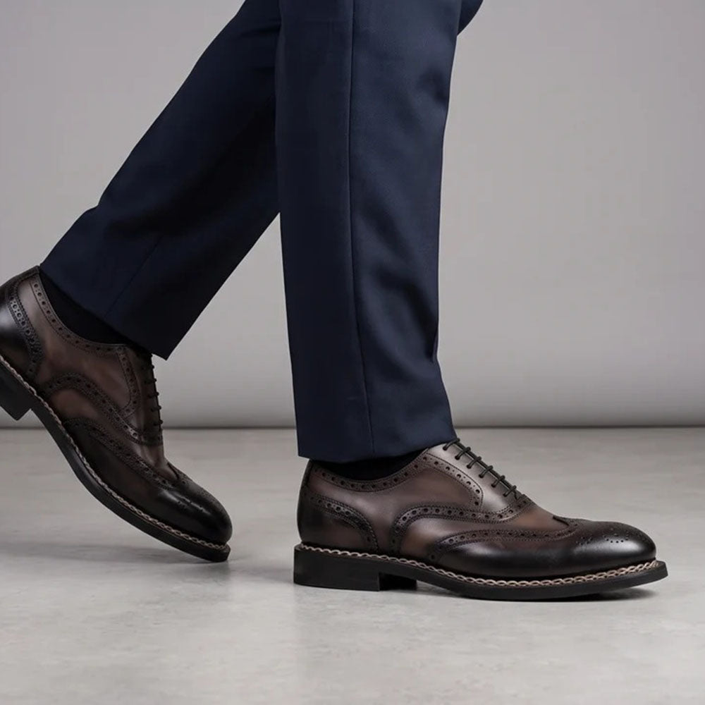 Harris Firenze 1913 Norwegian Welt Wing Tip Calfskin Oxford Grey