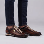 View product image 2: Harris Firenze 1913 Hand-Painted Crocodile Effect Leather Sneakers Brown