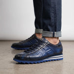 View product image 2: Harris Firenze 1913 Hand-Painted Leather Sneakers Blue