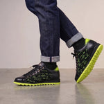 View product image 2: Harris Firenze 1913 Genuine Python & Signature Suede Sneakers Black / Green