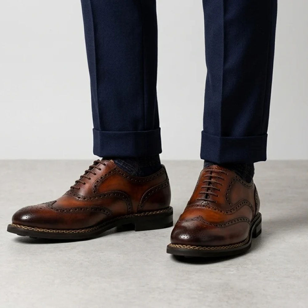 Harris Firenze 1913 Norwegian Welt Wing Tip Calfskin Oxford Yellow