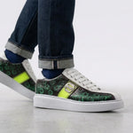 View product image 2: Harris Firenze 1913 Genuine Python & Stamped Leather Sneakers Green / White