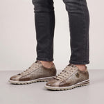 View product image 2: Harris Firenze 1913 Crocodile Effect Leather Sneakers Himalaya