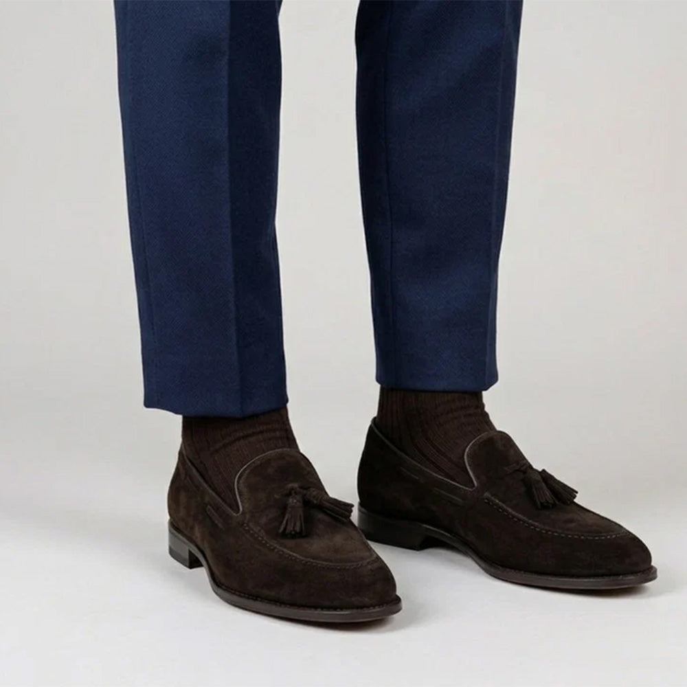 Harris Firenze 1913 Suede Tassel Moccasin Black