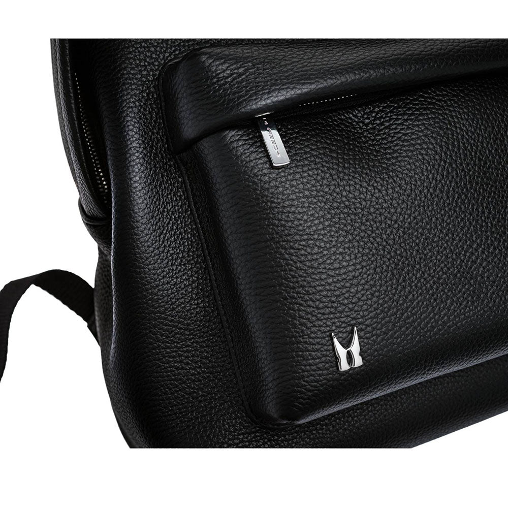 Moreschi Adamello Pebble Grain Leather Backpack Black
