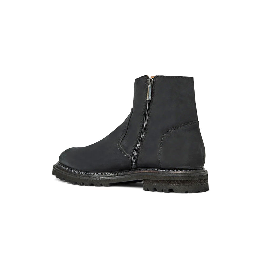 Aquatalia Varon Nubuck Zipper Boot Black