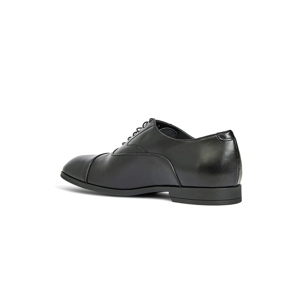 Aquatalia Centro Calfskin Leather Cap Toe Oxford Black