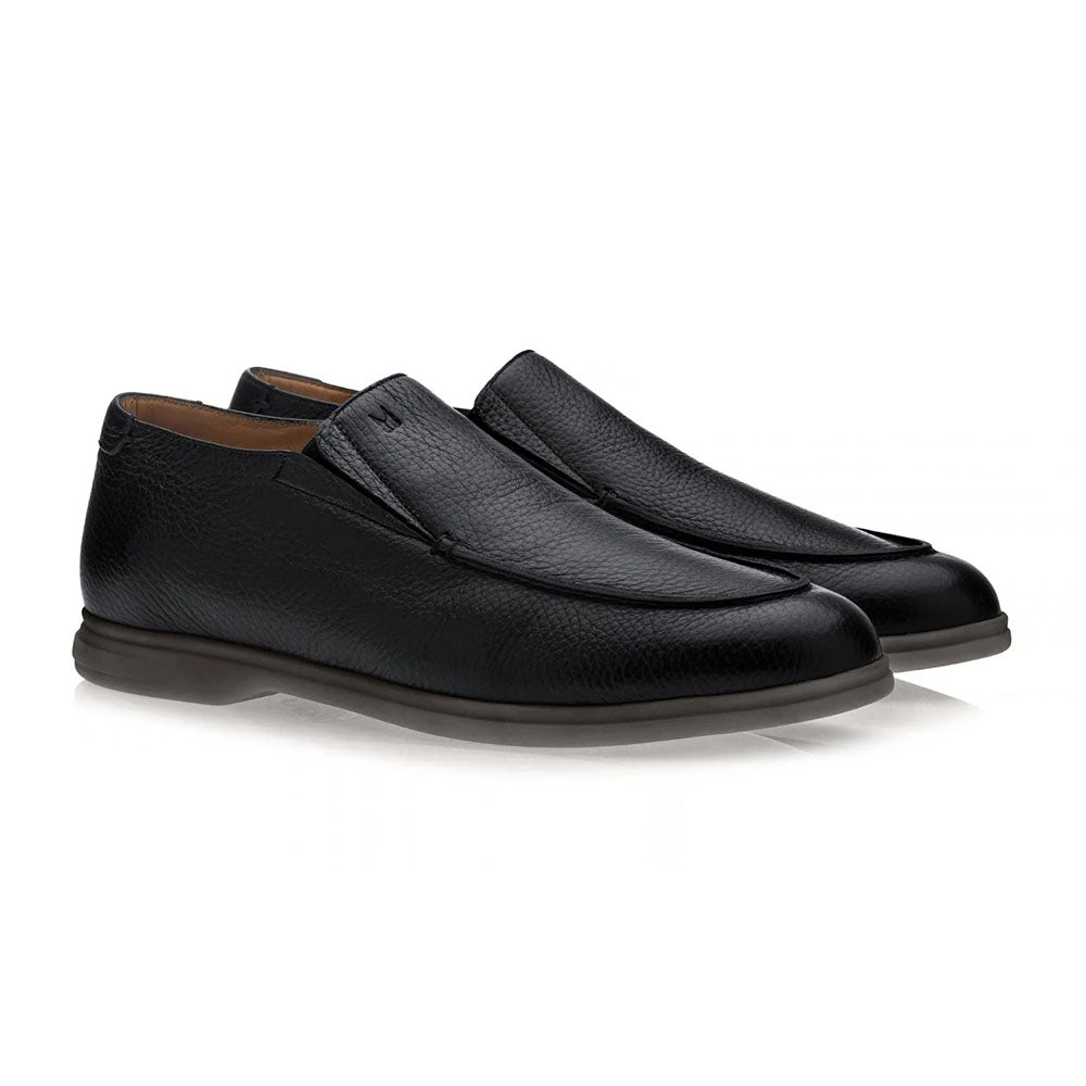 Moreschi Portland Winter Deerskin Loafer Black