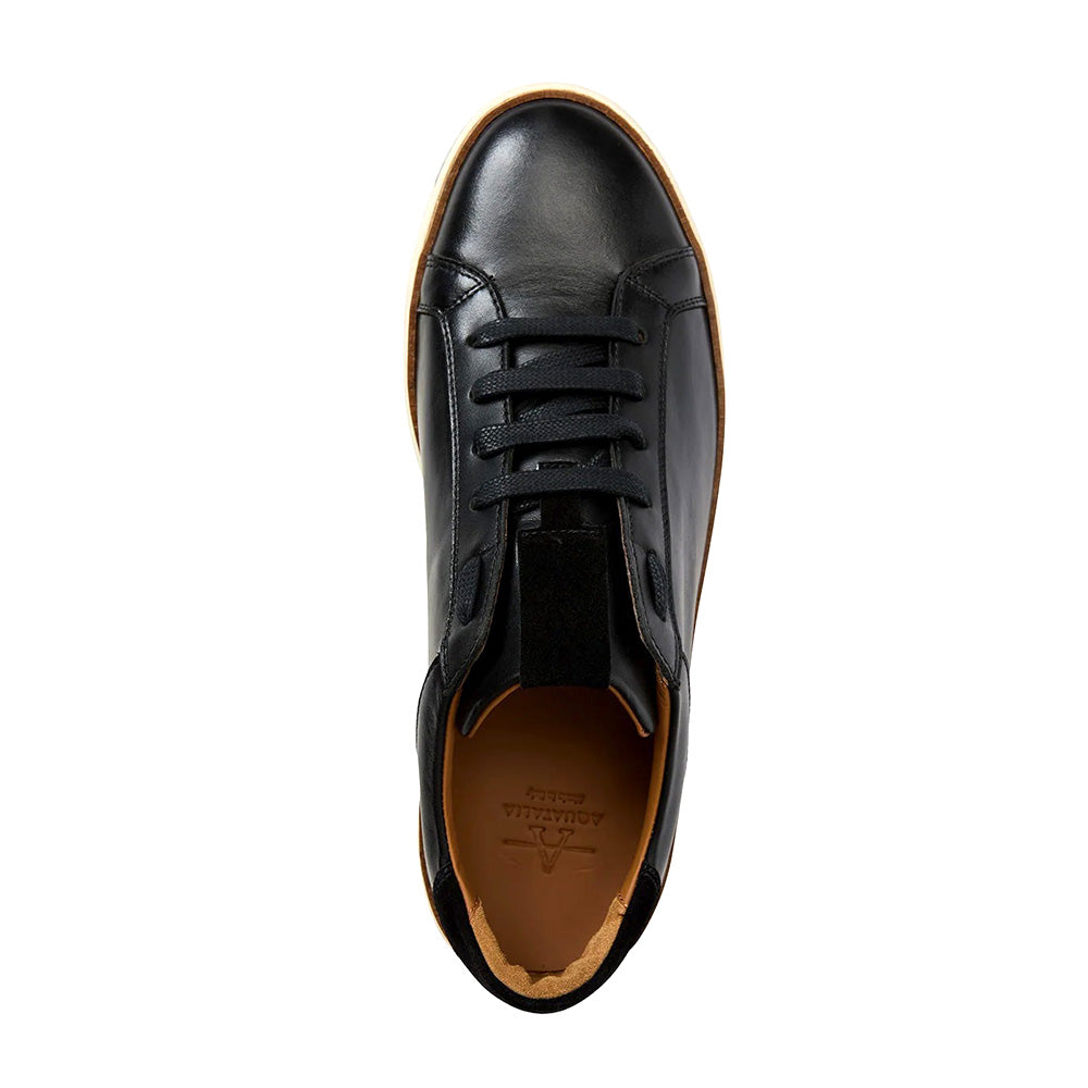 Aquatalia Brivio Leather Sneaker Black