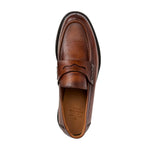 View product image 4: Aquatalia Bergamo Tumbled Leather Penny Loafer Cognac