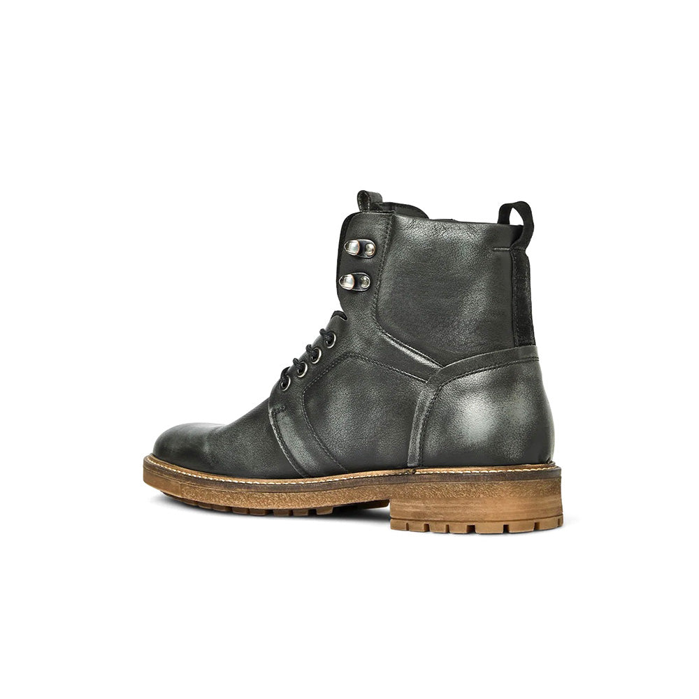 Aquatalia Rovello Leather Lace-Up Boot Black