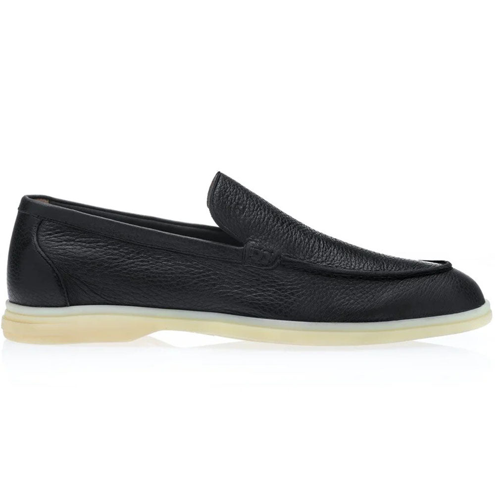 Moreschi Syracuse Unlined Deerskin Loafer Black