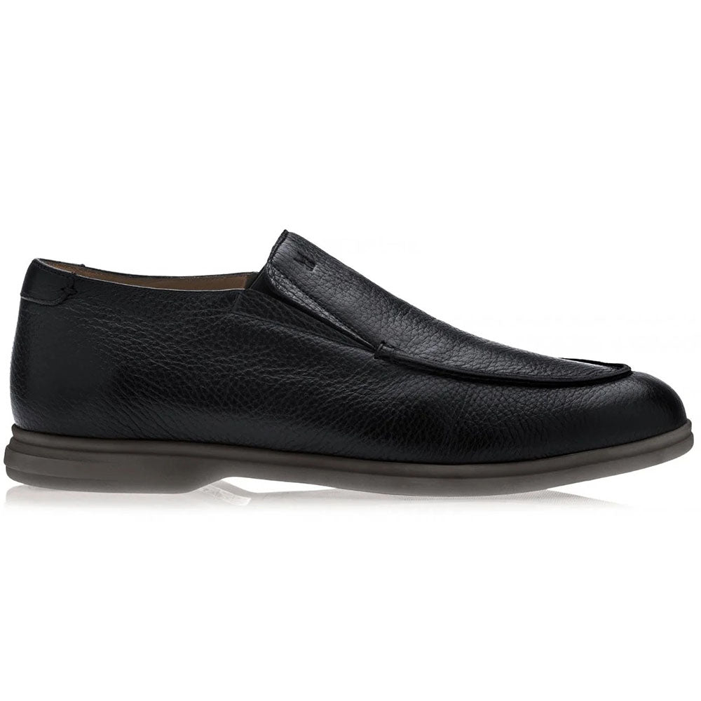 Moreschi Portland Winter Deerskin Loafer Black