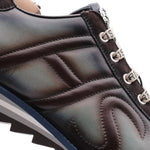 View product image 3: Harris Firenze 1913 Hand-Painted Crocodile Embossed Leather Sneakers Navy