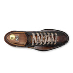 View product image 3: Harris Firenze 1913 Hand-Painted Crocodile Printed Leather Sneakers Brown