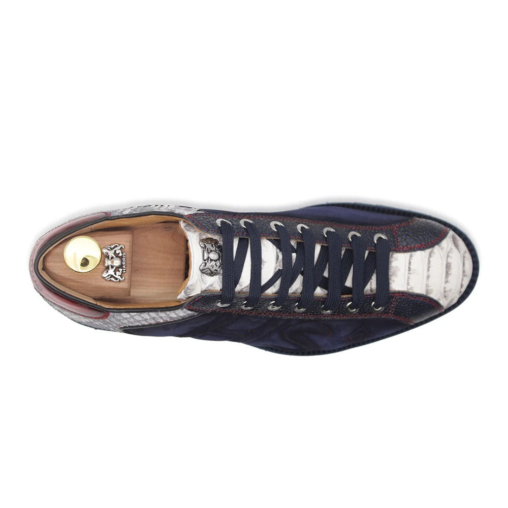 Harris Firenze 1913 Genuine Python & Suede Sneakers Blue / Red