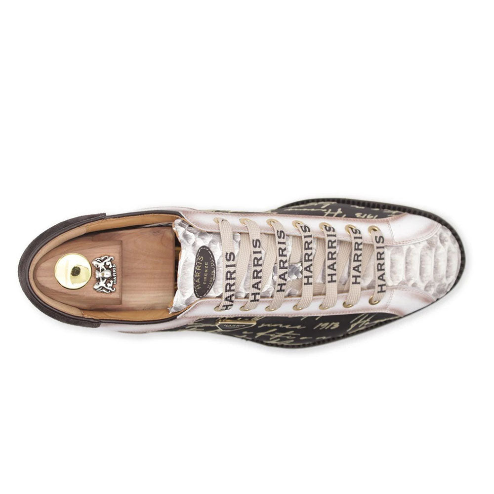 Harris Firenze 1913 Genuine Python & Signature Suede Sneakers Black