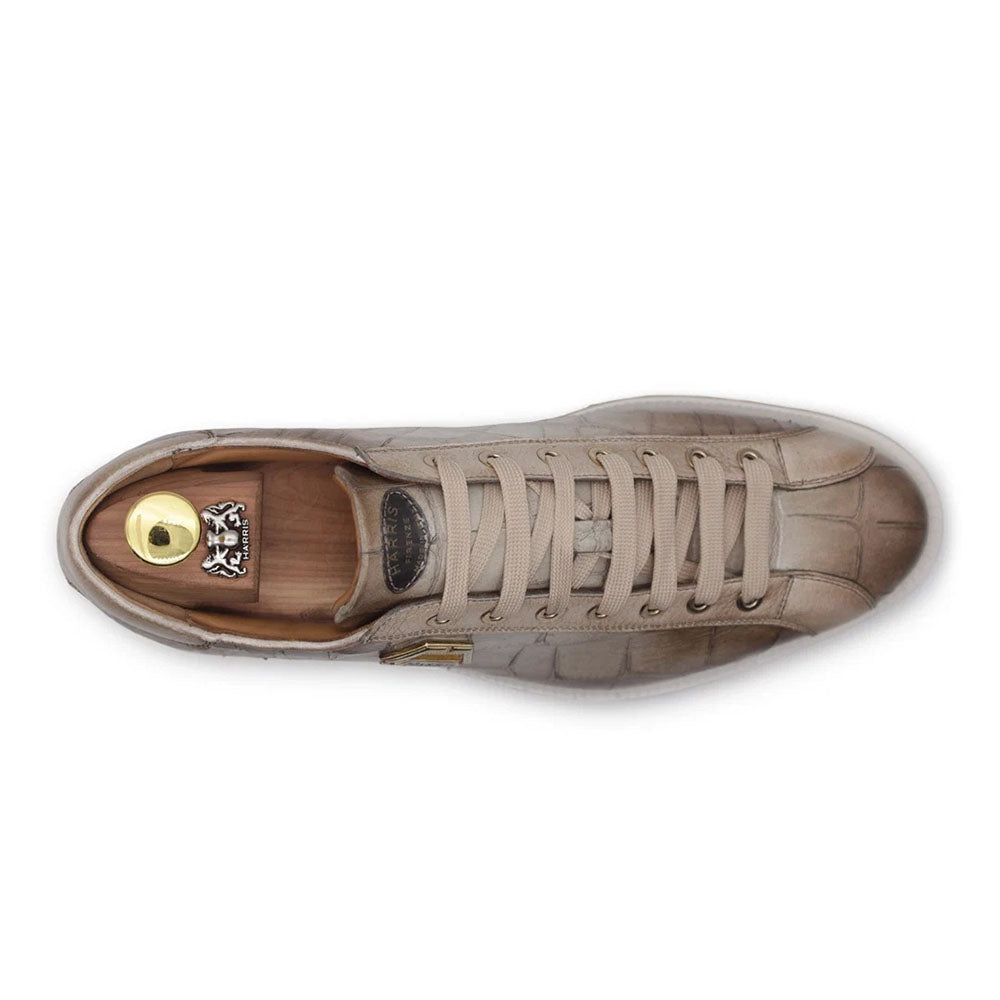 Harris Firenze 1913 Crocodile Effect Leather Sneakers Himalaya