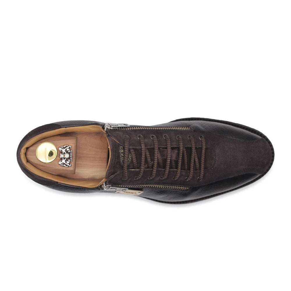 Harris Firenze 1913 Elk Effect Leather & Suede Sneaker Dark Brown