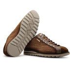 View product image 3: Harris Firenze 1913 Crocodile Effect Suede Sneaker Tobacco