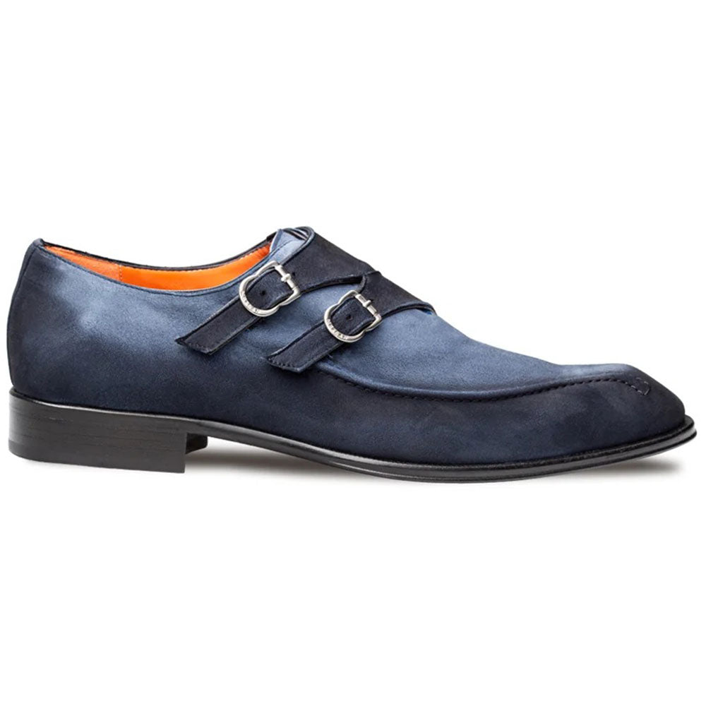 Mezlan Cascade Suede Double Monk Strap Indigo (22025)