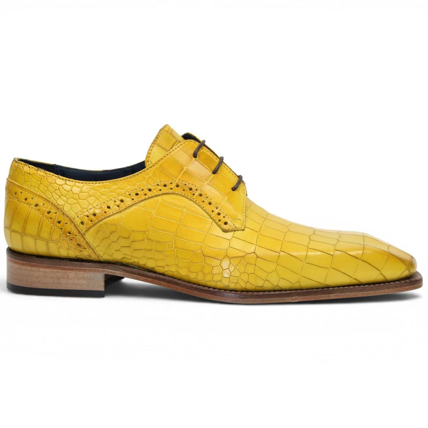 yellow men's dress shoes Dobell Mens Patent Contemporary Style Laced-6 Fashion The open lacing system and cap After Midnight Men's Fashion Dress