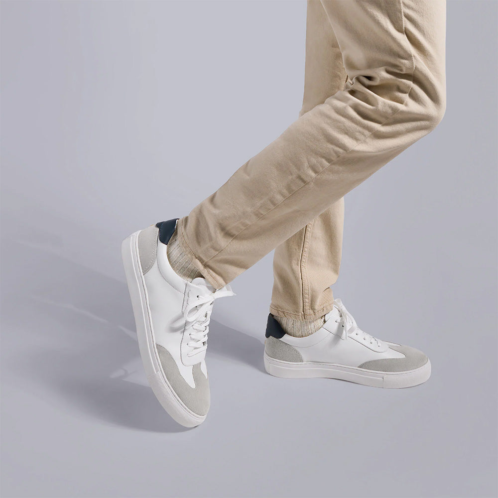 Samuel Hubbard Hayes Leather Lace-Up Sneaker Coastal Grey