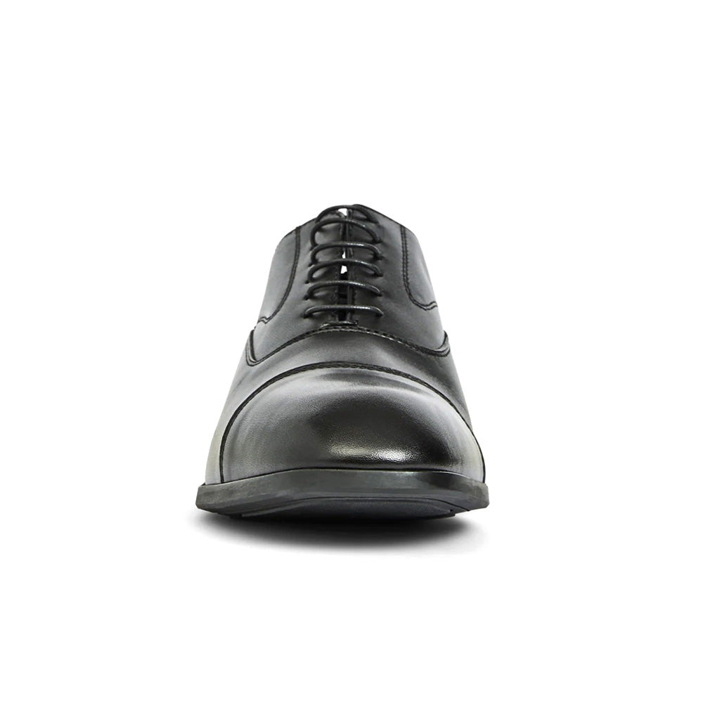 Aquatalia Centro Calfskin Leather Cap Toe Oxford Black