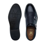 View product image 3: Moreschi Phoenix Grain Leather Double Monk Strap Dark Blue