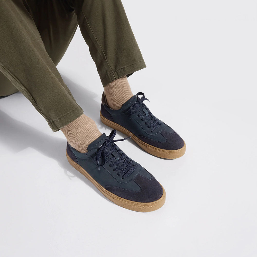 Samuel Hubbard Hayes Nubuck Lace-Up Sneaker Navy