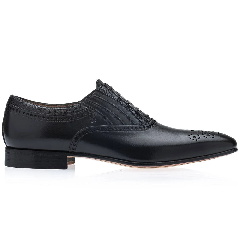 Moreschi Rostov Legs Ostrich & Calfskin Oxford Black