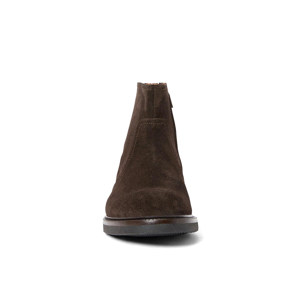Aquatalia Palmiro Suede Zipper Boot Dark Brown